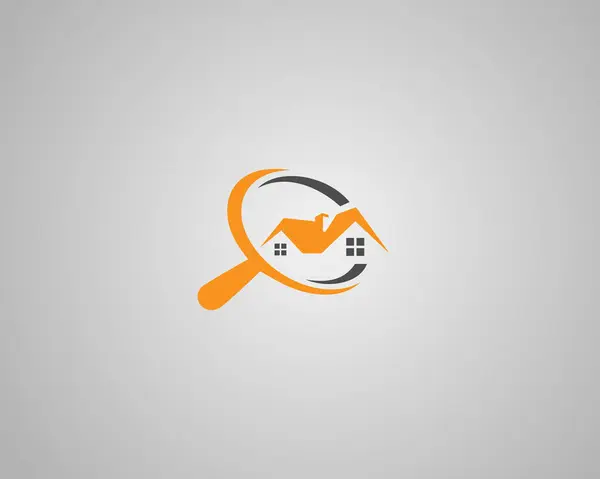 Büyüteç ev logo tasarım konsept vektörü şablonu ile özellik evini ara