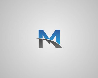 M harfi soyut logo simgesi tasarımı şablon elemanları vektörü.