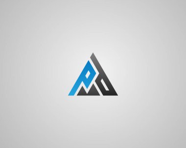 Üçgen harfli PD veya DP soyut logo simgesi tasarım şablonu vektörü.