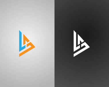 Üçgen harfi LS soyut logo simgesi tasarım şablonları vektör.