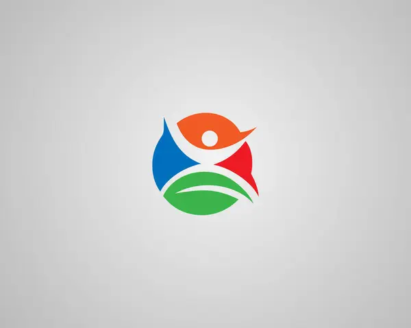 Renkli Sağlık ve Sağlık Topluluğu Logo Tasarımı Vektör Şablonu.