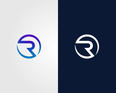 R harfi soyut logo simgesi tasarımı şablon elemanları vektörü.