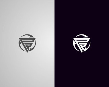 Üçgen PP Harfi İlk Logo Tasarımı Simge Minimum Vektör Şablonu