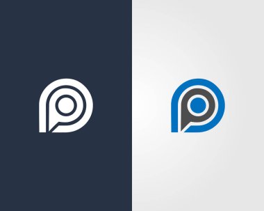 P veya PP Soyut Harf İlk Logo Tasarım Şablonu.