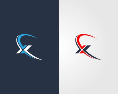 X harfi soyut logo tasarım vektör şablonu