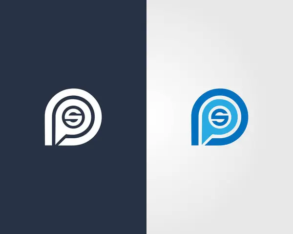 Soyut harf PPS ilk logo tasarımı zarif vektör şablonu