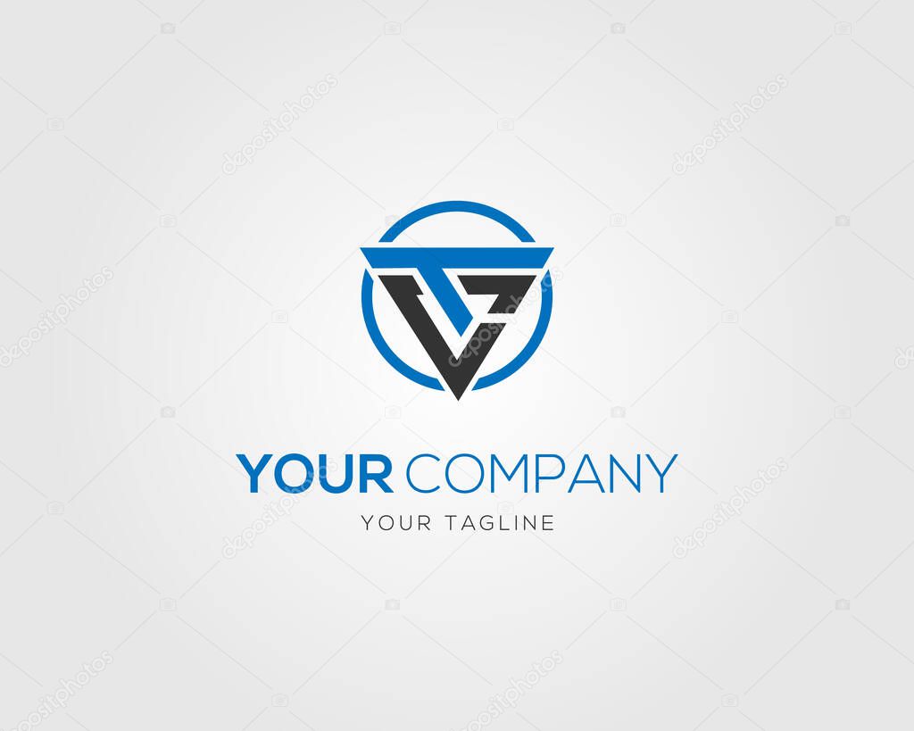Letter TC or CT Triangle Logo Design Concept Vector Template