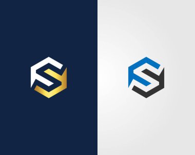 S veya SS Harfi Harfi Soyut Logo Tasarım Şablonu.