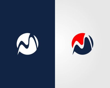 M Soyut Harf Harfi İlk Logo Tasarım Şablon Vektörü.