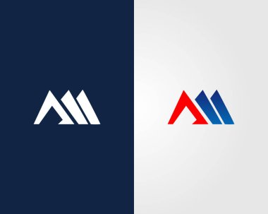 M Soyut Harf Harfi İlk Logo Tasarım Şablon Vektörü.