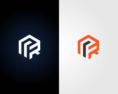 Alfabe MR veya RM Harf İlk Logo Tasarım Vektörü Şablonu.