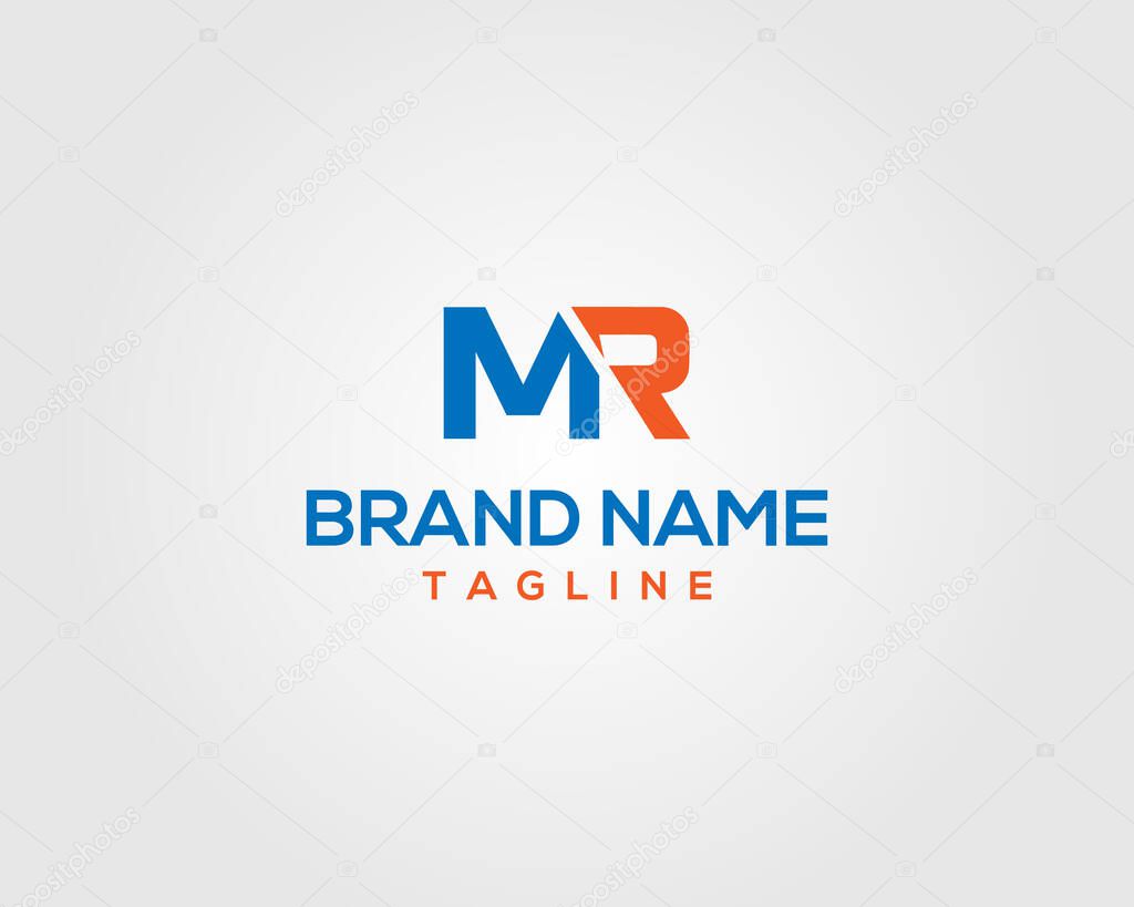 MR Letter Initial Logo Design Icon Vector Template