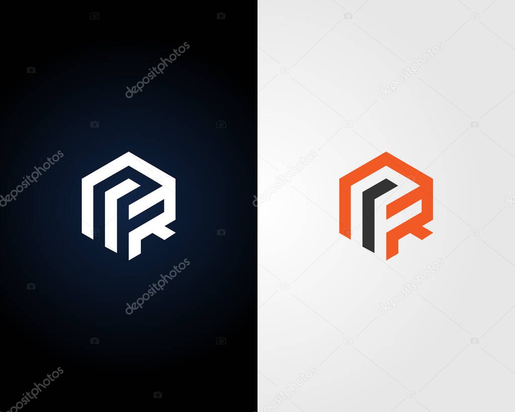 Alphabet MR or RM Letter Initial Logo Design Vector Template.