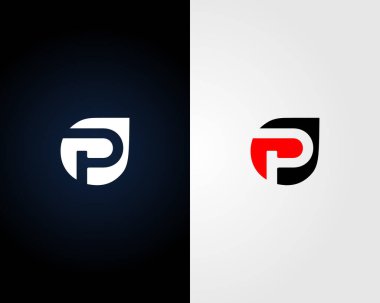 P Soyut Harf Harfi İlk Logo Tasarım Şablonu Vektörü.