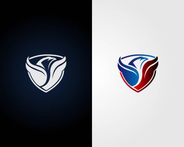 Kartal ve Kalkan Simgesi logo tasarım şablonu