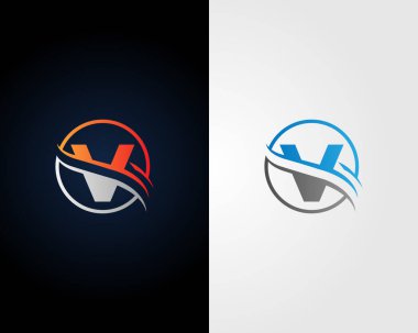 Soyut Harf V Logo Simgesi Tasarım Şablonu