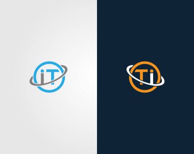 IT veya TI Letter Logo Tasarımı ve Modern Moda Tipografi Vektörü Şablonu.