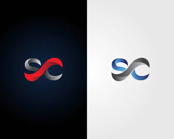 İlk harf SC soyut logo tasarımı konsept vektör şablonu