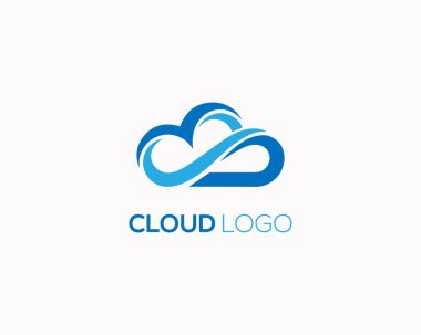 Bulut hesaplama simgesi vektör logo tasarımı konsept şablonu