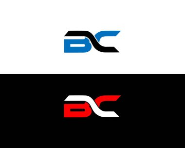 BC harfinin yaratıcı monogram logo tasarım konsept vektörü şablonu.