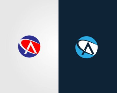 A harfi ilk logo tasarımı minimal zarif vektör şablonu