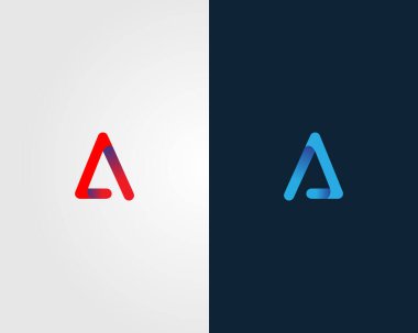 A harfi ilk logo tasarımı minimal zarif vektör şablonu