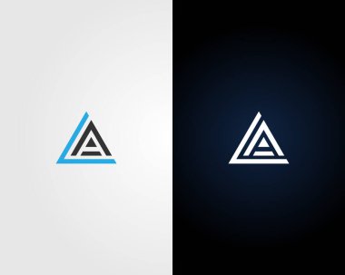 Harf LA veya AL üçgen logo tasarımı monogram vektör şablonu