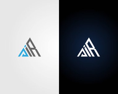 Harf ARI Üçgen Rozet Logo Tasarımı Modern Vektör Şablonu.