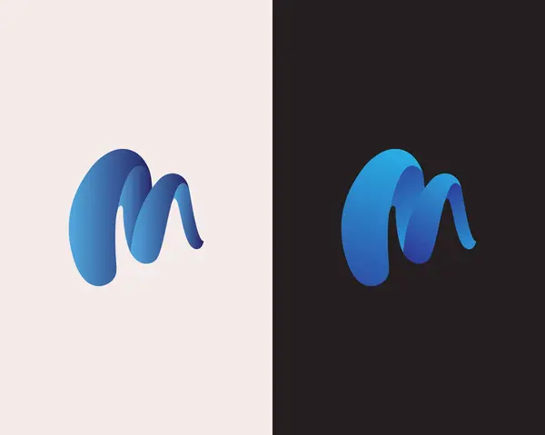 Renkli Harf M Logo Tasarımı Modern Vektör Şablonu.