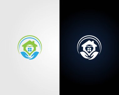 Medikal Ev, Ev Bakımı vektör simgesi logo tasarım şablonu.