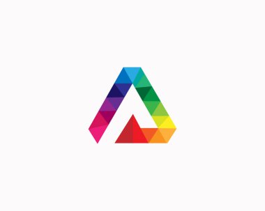 Renkli bir piksel logo tasarımı ikon vektör şablonu