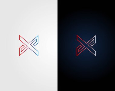 X Harfi Logo Tasarım Şablonu Vektör Simgesi İllüstrasyonu