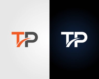 Harf TP minimalist logo tasarım konsept vektör şablonu.