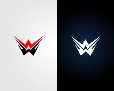 WW harfi soyut logo tasarımı ikon vektör şablonu