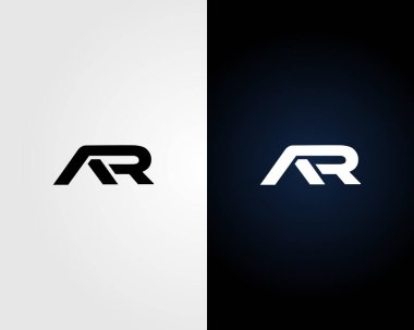 AR harfi soyut logo tasarımı ikon vektör şablonu