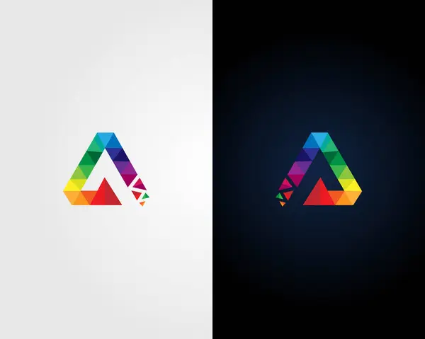 Renkli bir piksel logo tasarımı ikon vektör şablonu