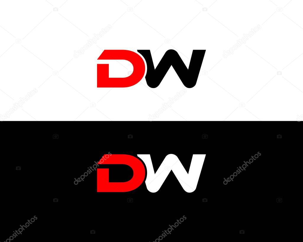 Alphabet DW Letter Initial Logo Design Vector Template.