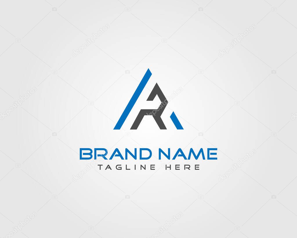 Letter AR abstract triangle logo design icon vector template