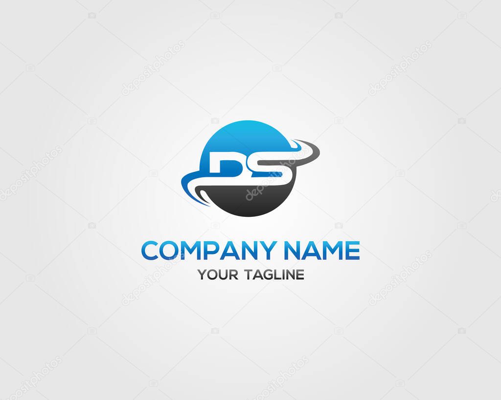 Abstract DS Letter Initial Logo Design Template Vector Illustration