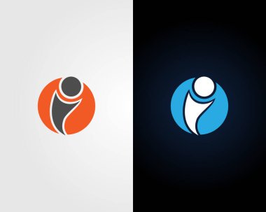 Alfabe i Harf İlk Logo Tasarım Vektörü Şablonu.