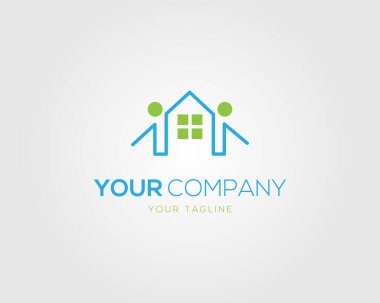 Medikal Ev, Evde Bakım logosu tasarımı sembol vektör şablonu.