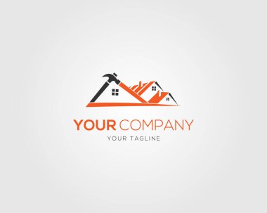 Gayrimenkul ve Ev Tamiri Logosu Tasarımı Yaratıcı Modern Vektör Şablonu.