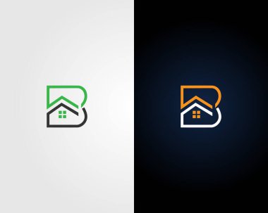 B Harfi Emlak Logosu Tasarımı Yaratıcı Modern Vektör Şablonu.