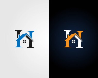 Gayrimenkul Harf H İlk Logo Tasarım Şablonu.