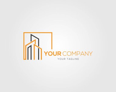 Emlak Evi Logosu Simge Vektör Şablonu.