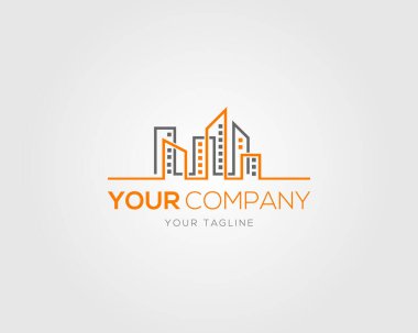 Emlak Evi Logosu Simge Vektör Şablonu.