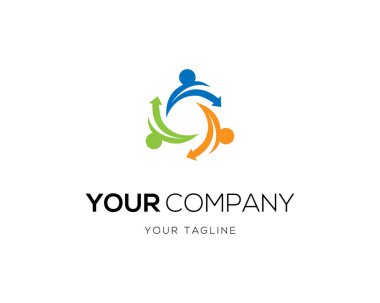 People Community Logo Tasarımı İlham Verici Şablonu.
