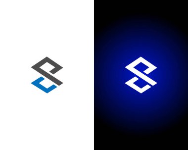 Harf PS veya SP soyut logo simgesi tasarım vektör şablonu elementleri.
