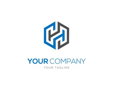 Harf HH minimalist logo tasarım konsept vektör şablonu.