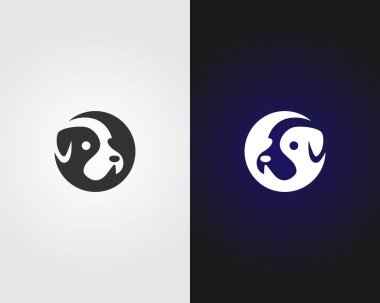 Köpek logosu minimalist tasarım konsept vektörü şablonu.